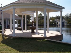 Beautiful gazebo on Bayou DeSiard in Monroe, Louisiana