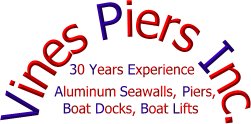 Vines Piers, Inc. graphic logo - docks piers seawalls 30 years experience construction